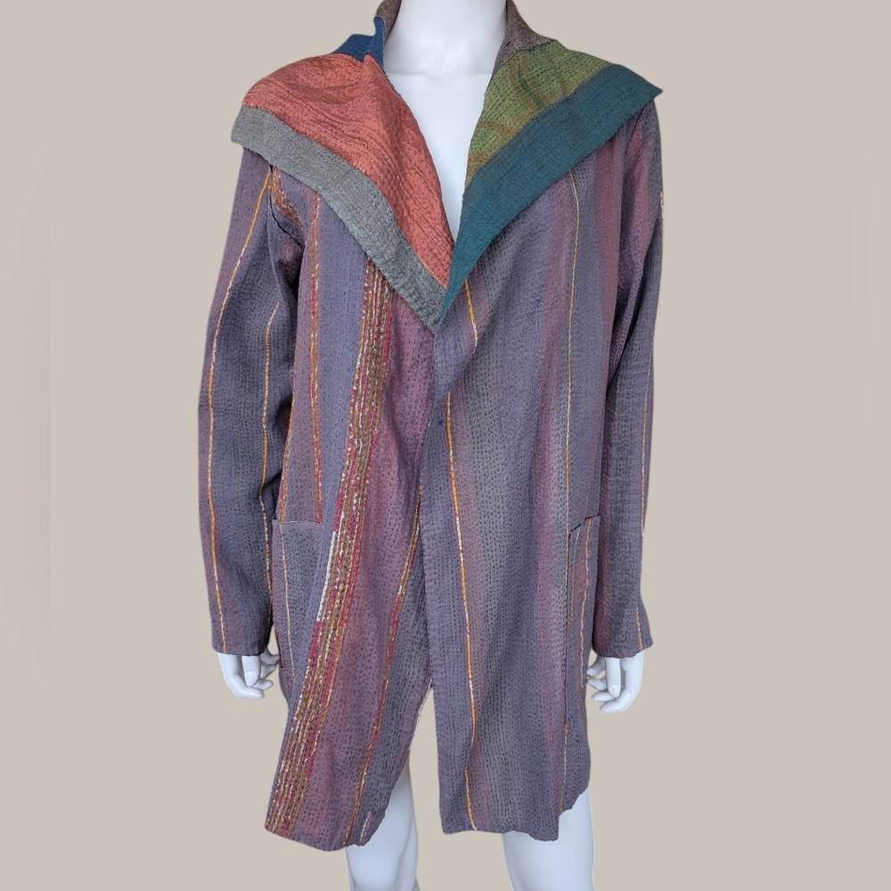 Mieko Mintz lightweight reversible Multicolor Pat… - image 2